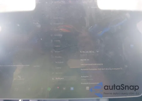 2022 Tesla Model Y Performance Dual Motor All-Wheel Drive z USA, uszkodzony, nr VIN 7SAYGDEFXNF506319